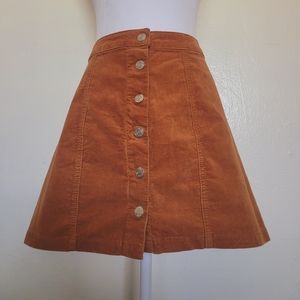 I & M - Burnt Orange Corduroy Skirt Size M